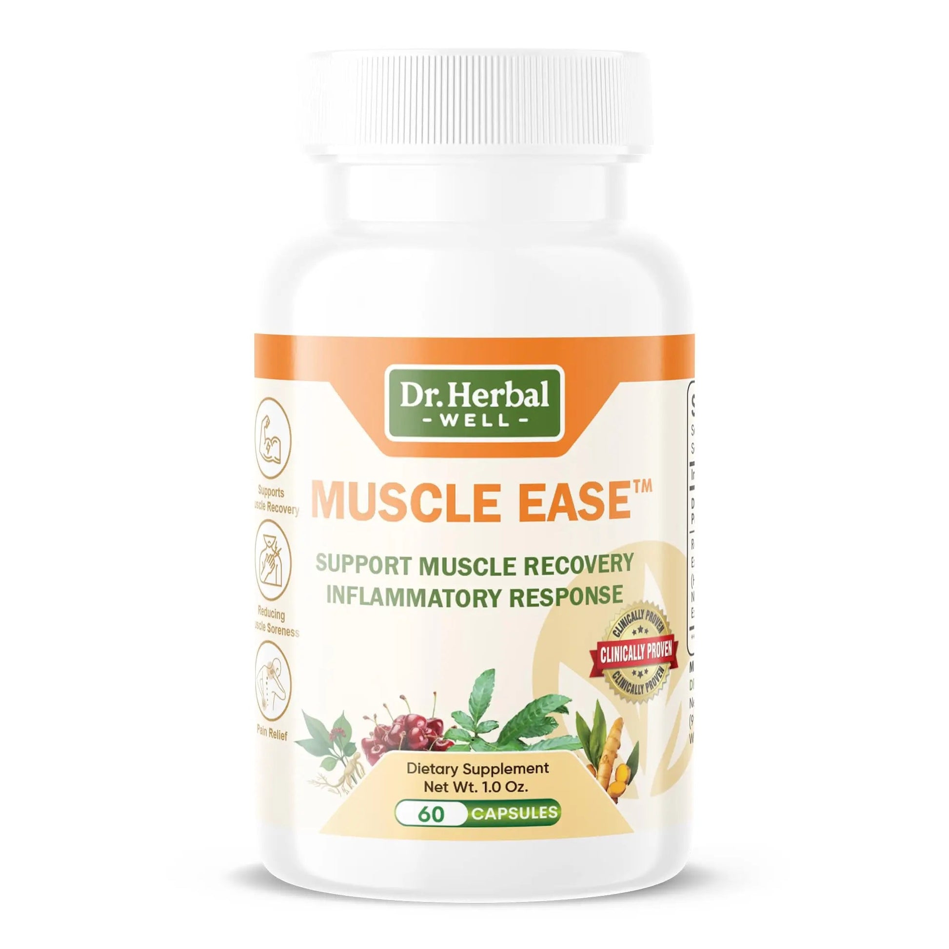 DR.HERBAL WELL Muscle Ease - Joint, Muscle & Nerve Support Fast Acting Relax Comfort Recovery Natural Herbal Supplement - (60 Capsules) MAX-Strength - dailyvitalstore