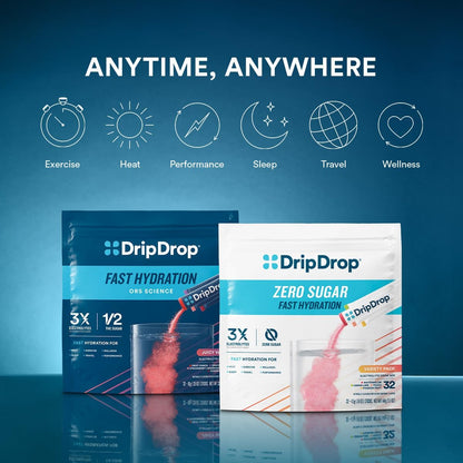 DripDrop Hydration Packets - Bold Variety Pack - Single Serve Electrolytes Powder Drink Mix - Watermelon, Berry, Lemon, Orange - dailyvitalstore