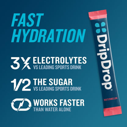 DripDrop Hydration Packets - Bold Variety Pack - Single Serve Electrolytes Powder Drink Mix - Watermelon, Berry, Lemon, Orange - dailyvitalstore