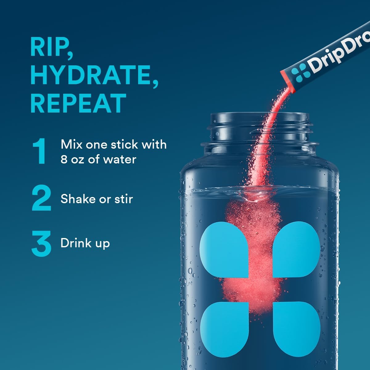 DripDrop Hydration Packets - Juicy Variety Pack - Single Serve Electrolytes Powder Drink Mix - Grape, Fruit Punch, Strawberry Lemonade, Cherry - dailyvitalstore
