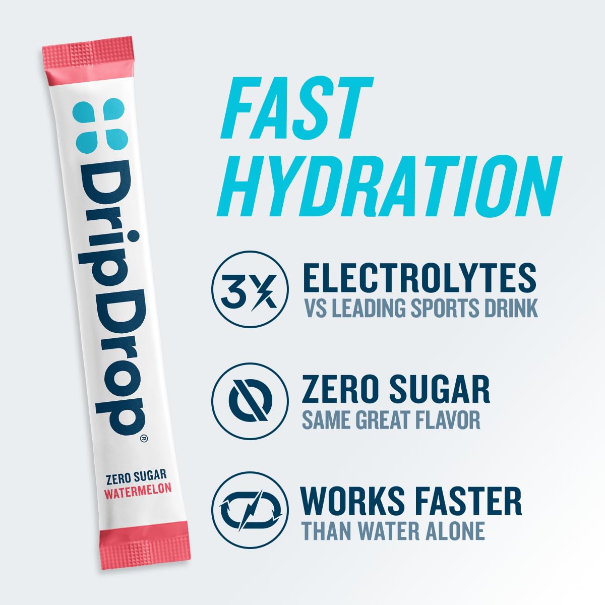 DripDrop Sugar Free Hydration Packets - Zero Classic Variety Pack - Single Serve Electrolytes Powder Drink Mix - Lemon Lime, Watermelon, Peach, Passion Fruit - dailyvitalstore