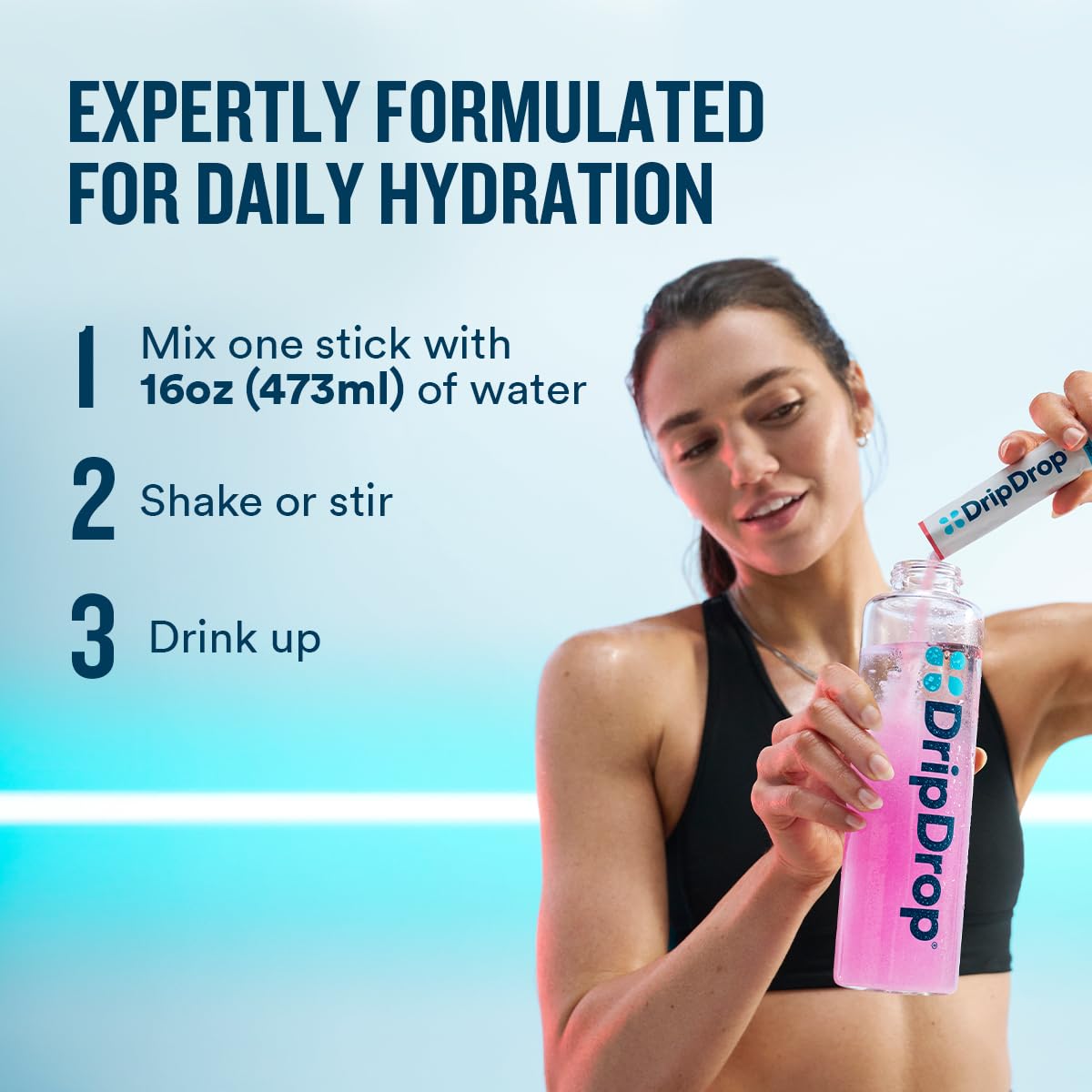 DripDrop Zero Sugar Plus - Sugar Free Hydration Packets - Single Serve Electrolytes Powder Drink Mix - Strawberry Kiwi, Peach, Cherry Limeade, Wild Berry - dailyvitalstore