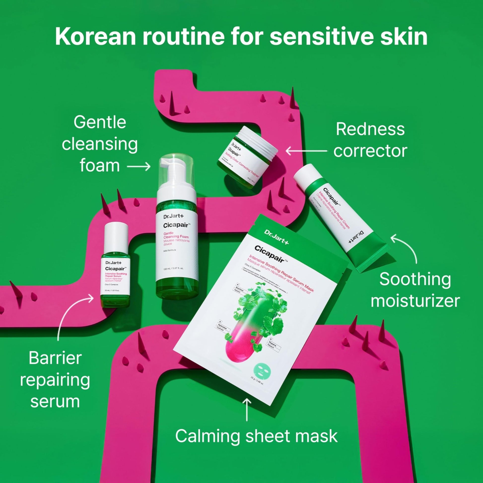 Dr.Jart+ Cicapair Sensitive Skin Korean Face Moisturizer for Redness and Barrier Repair with Centella Asiatica | Korean Skin Care | Travel Size, 0.51 Fl Oz - dailyvitalstore