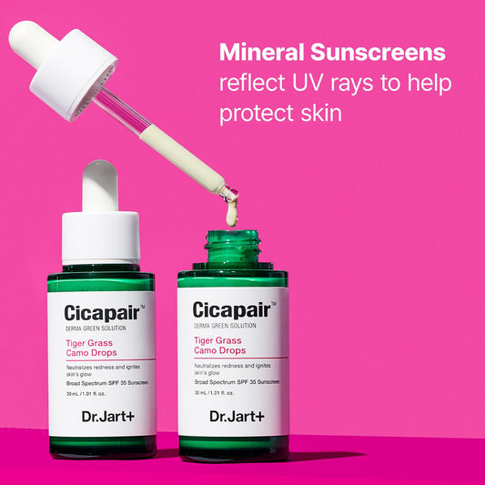 Dr.Jart+ Cicapair Tiger Grass Camo Drops Tinted Serum SPF 35 with Centella Asiatica | Skin Tint | Korean Skin Care Makeup Hybrid, 1.01 Fl Oz - dailyvitalstore