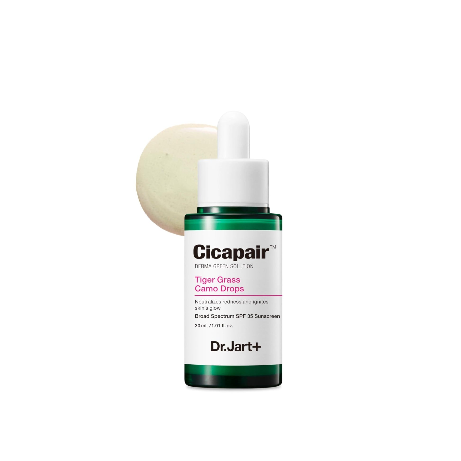 Dr.Jart+ Cicapair Tiger Grass Camo Drops Tinted Serum SPF 35 with Centella Asiatica | Skin Tint | Korean Skin Care Makeup Hybrid, 1.01 Fl Oz - dailyvitalstore