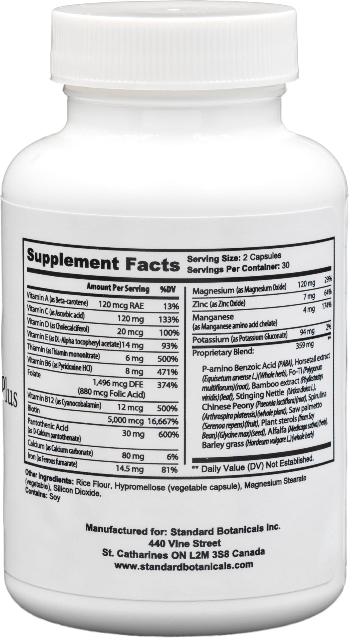 Dr's Nature & Nutrition Hair, Skin & Nail Plus Vitamin Supplement with Biotin 5000mcg, Bamboo Extract, Collagen Support - Extra Strength Beauty Supplement for Men and Women - 60 Capsules - dailyvitalstore