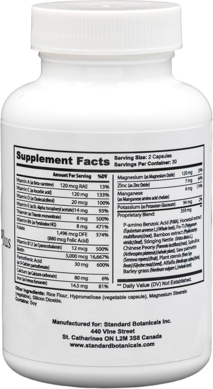 Dr's Nature & Nutrition Hair, Skin & Nail Plus Vitamin Supplement with Biotin 5000mcg, Bamboo Extract, Collagen Support - Extra Strength Beauty Supplement for Men and Women - 60 Capsules - dailyvitalstore