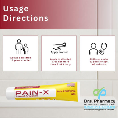 Drs. Pharmacy Pain-X Menthol Cream – Targeted Muscle & Joint Relief – 1.75 oz, Made in USA - dailyvitalstore