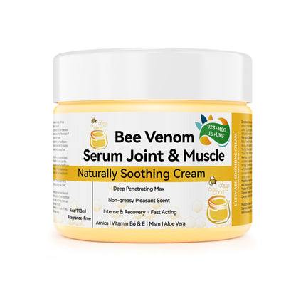 DRUOUO Natural Organic NZL Bee Venom Professional Serum Care, Joint & Muscle & Bone Cream Gel - for Back, Neck, Hand, Foot, Knee, Muscle, Shoulder, Hip, Nerve, Vitamin B6, Aloe Vera, Adult, Elderly - dailyvitalstore