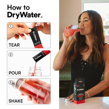 DryWater Electrolyte Powder Packets, Raspberry Lemon - Stevia-Free Hydration Packets Drink Mix with Zero Added Sugar for Rehydration & Energy - 6 Key Electrolytes - dailyvitalstore