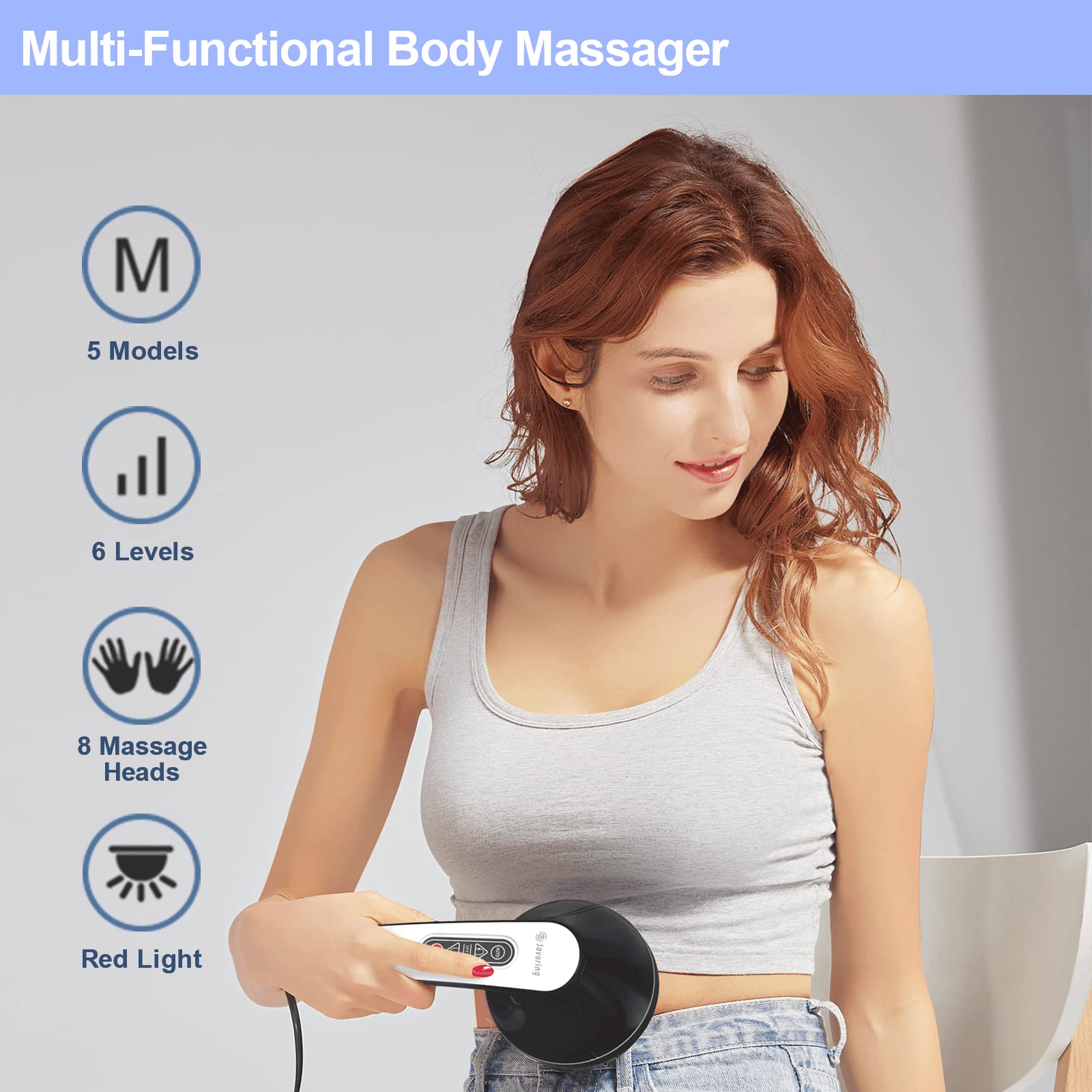 DS SAVORING Cellulite Massager with 8 Interchangeable Heads, Body Sculpting Machine for Lymphatic Drainage and Vibrating Fat Cellulite Remover, Portable and Easy to Use for Men and Women at Home - dailyvitalstore