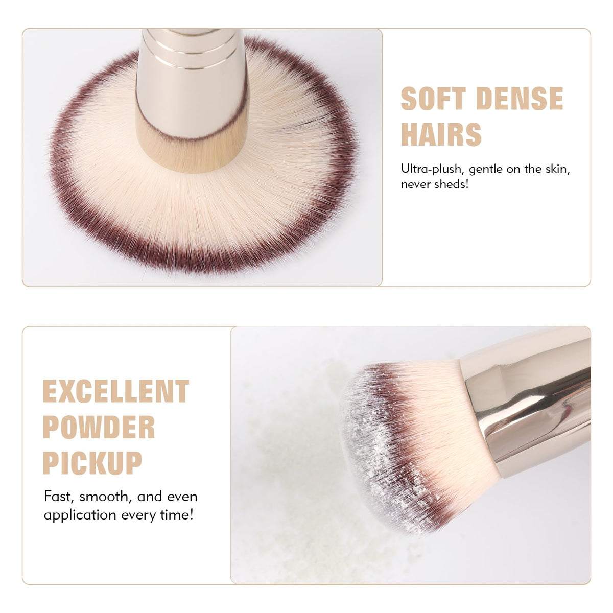 Dual-Ended Foundation Brush: Round & Angled Pro-Grade makeup brushes, 100% Vegan Synthetic Makeup Brush for Flawless Blending and Application of Liquid, Powder, Cream, Blush - dailyvitalstore