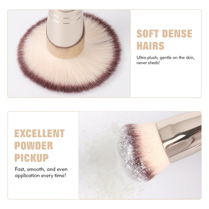 Dual-Ended Foundation Brush: Round & Angled Pro-Grade makeup brushes, 100% Vegan Synthetic Makeup Brush for Flawless Blending and Application of Liquid, Powder, Cream, Blush - dailyvitalstore