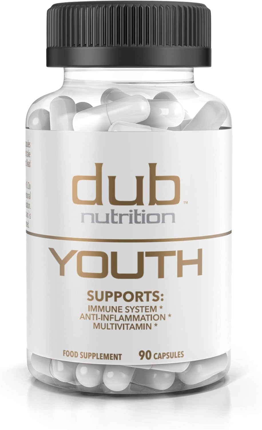 Dub Nutrition Youth - Formula with Acai, Resveratrol, Curcumin, Vitamins A, C, D, E, B12, and CoQ10 - Supports Immunity and Mobility - 90 Capsules - dailyvitalstore