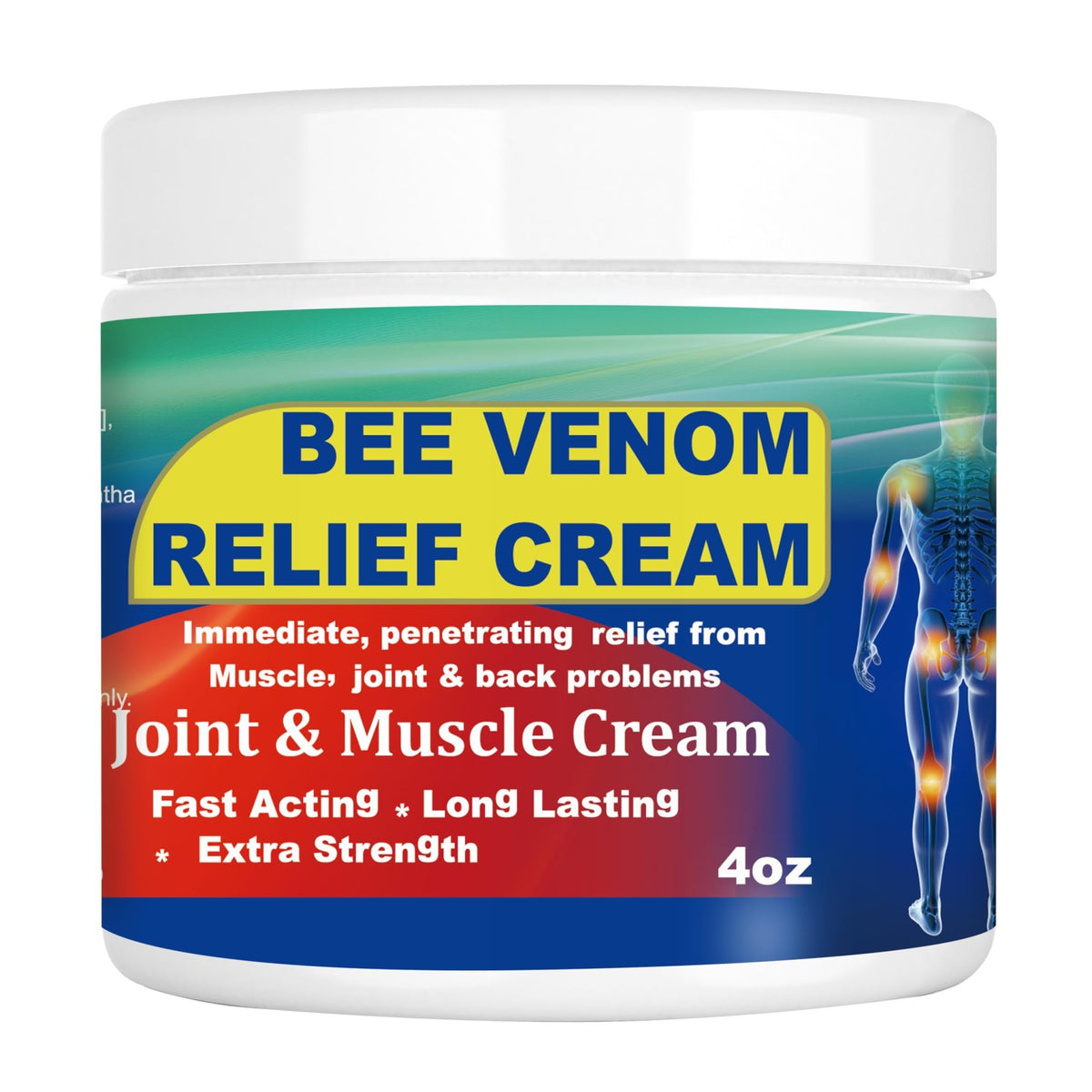 DUBOONAIO Bee Venom Joint Muscle Bone Cream, High Strength Fast Acting, Help for Back, Neck, Hand, Feet, Knee, Muscle, Shoulder, Wrist, Elbow, Hip, Nerve, Ankle, Foot Discomfort - dailyvitalstore
