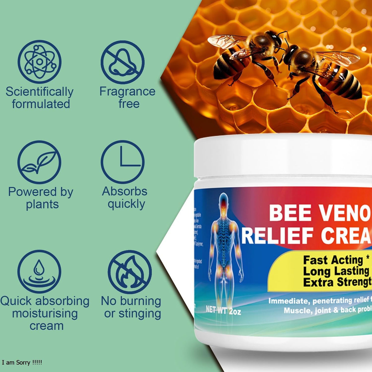 DUBOONAIO Bee Venom Joint Muscle Bone Cream, High Strength Fast Acting, Help for Back, Neck, Hand, Feet, Knee, Muscle, Shoulder, Wrist, Elbow, Hip, Nerve, Ankle, Foot Discomfort - dailyvitalstore