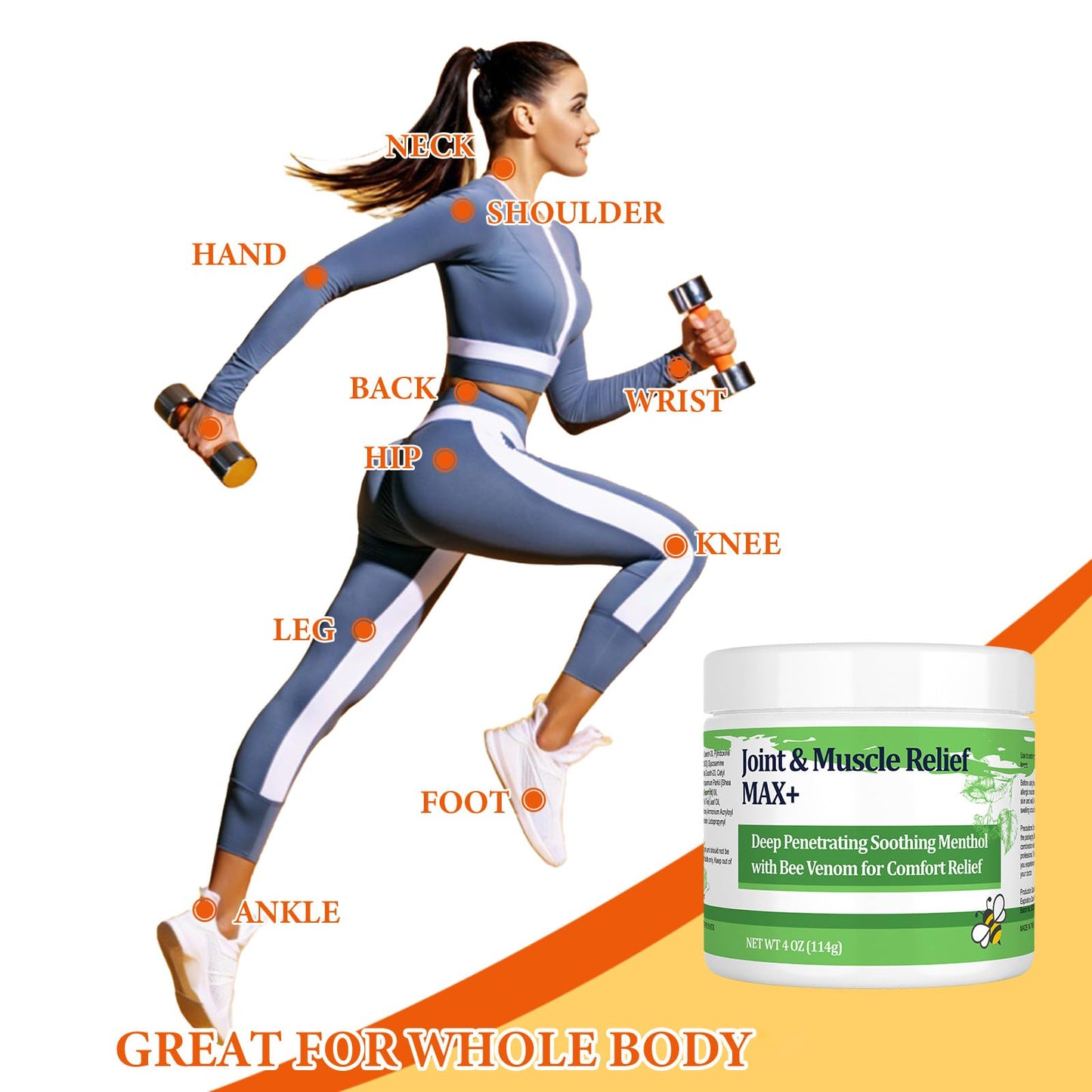 DUBOONAIO Max Energy Bee Venom Cream, Muscle Joint Soothing Cream, Pure Natural, for Back, Neck, Hands, Feet, Shoulder, Leg, Knee, Ankle Care - dailyvitalstore