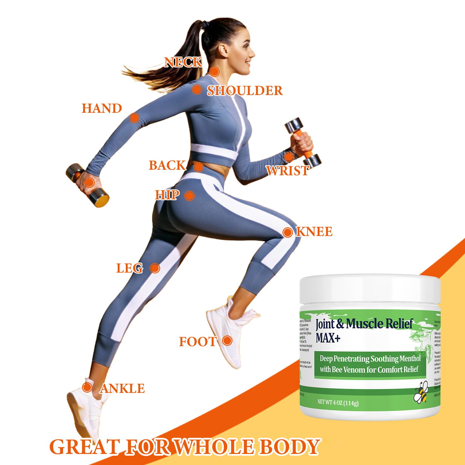 DUBOONAIO Max Energy Bee Venom Cream, Muscle Joint Soothing Cream, Pure Natural, for Back, Neck, Hands, Feet, Shoulder, Leg, Knee, Ankle Care - dailyvitalstore
