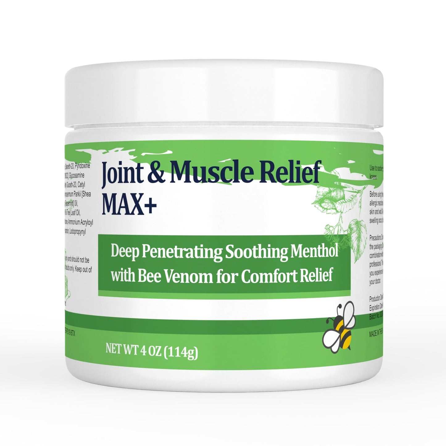 DUBOONAIO Max Energy Bee Venom Cream, Muscle Joint Soothing Cream, Pure Natural, for Back, Neck, Hands, Feet, Shoulder, Leg, Knee, Ankle Care - dailyvitalstore