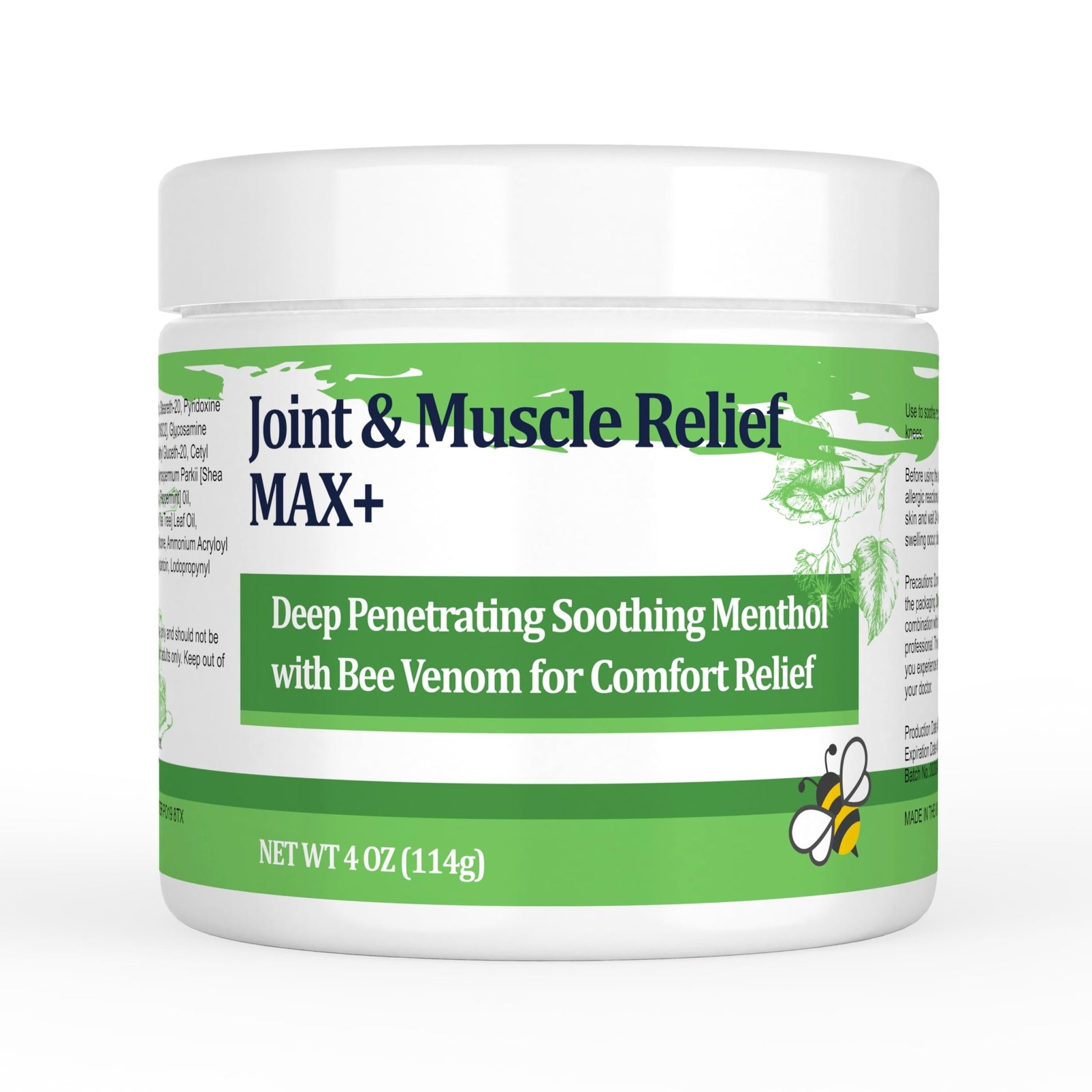 DUBOONAIO Max Energy Bee Venom Cream, Muscle Joint Soothing Cream, Pure Natural, for Back, Neck, Hands, Feet, Shoulder, Leg, Knee, Ankle Care - dailyvitalstore