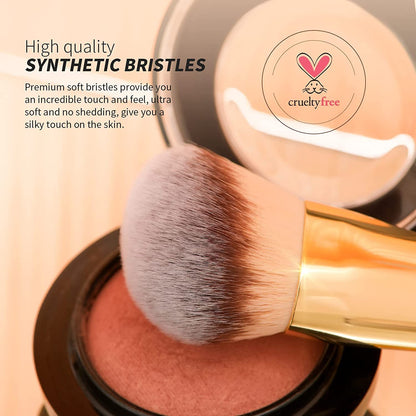 DUcare Dual End Foundation Contour Bronzer Brush, Gold Glitter Handle Double Ended Professional Face Makeup Tool for Liquid Cream Powder - dailyvitalstore