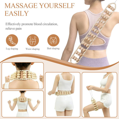 Dukucr 3Pcs Wood Therapy Massage Tools Lymphatic Drainage Massager Wooden Massager Body Sculpting Tools for Maderoterapia,Anti-Cellulite,Pain Relief(3-in-1 Massager) - dailyvitalstore