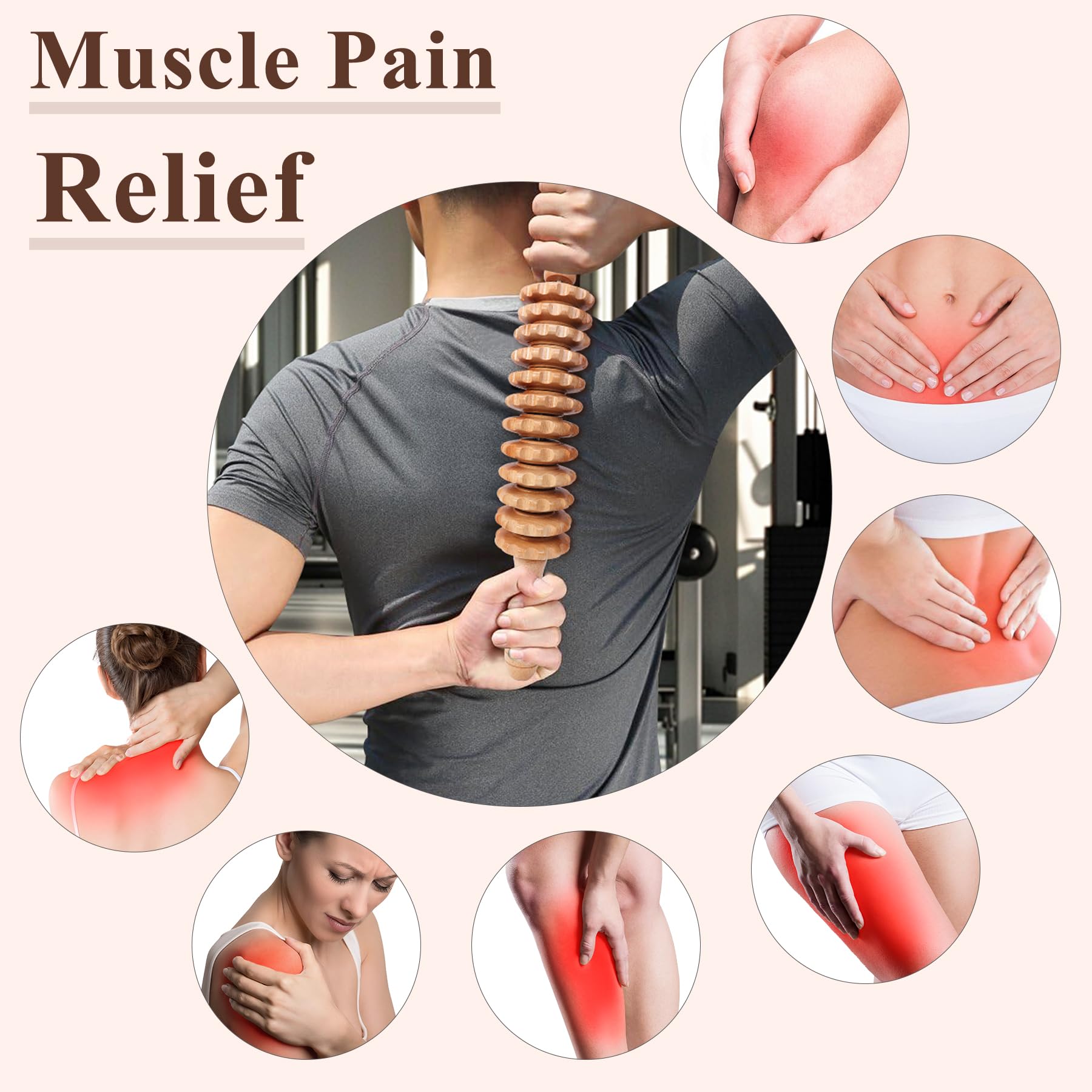 Dukucr 3Pcs Wood Therapy Massage Tools Lymphatic Drainage Massager Wooden Massager Body Sculpting Tools for Maderoterapia,Anti-Cellulite,Pain Relief(3-in-1 Massager) - dailyvitalstore
