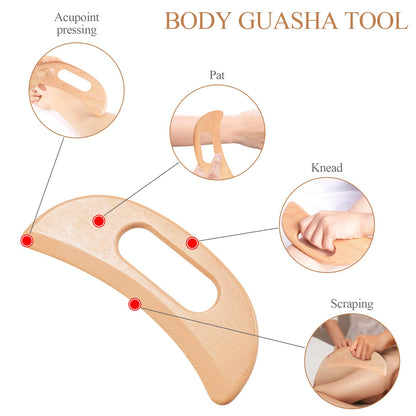 Dukucr 3Pcs Wood Therapy Massage Tools Lymphatic Drainage Massager Wooden Massager Body Sculpting Tools for Maderoterapia,Anti-Cellulite,Pain Relief(3-in-1 Massager) - dailyvitalstore