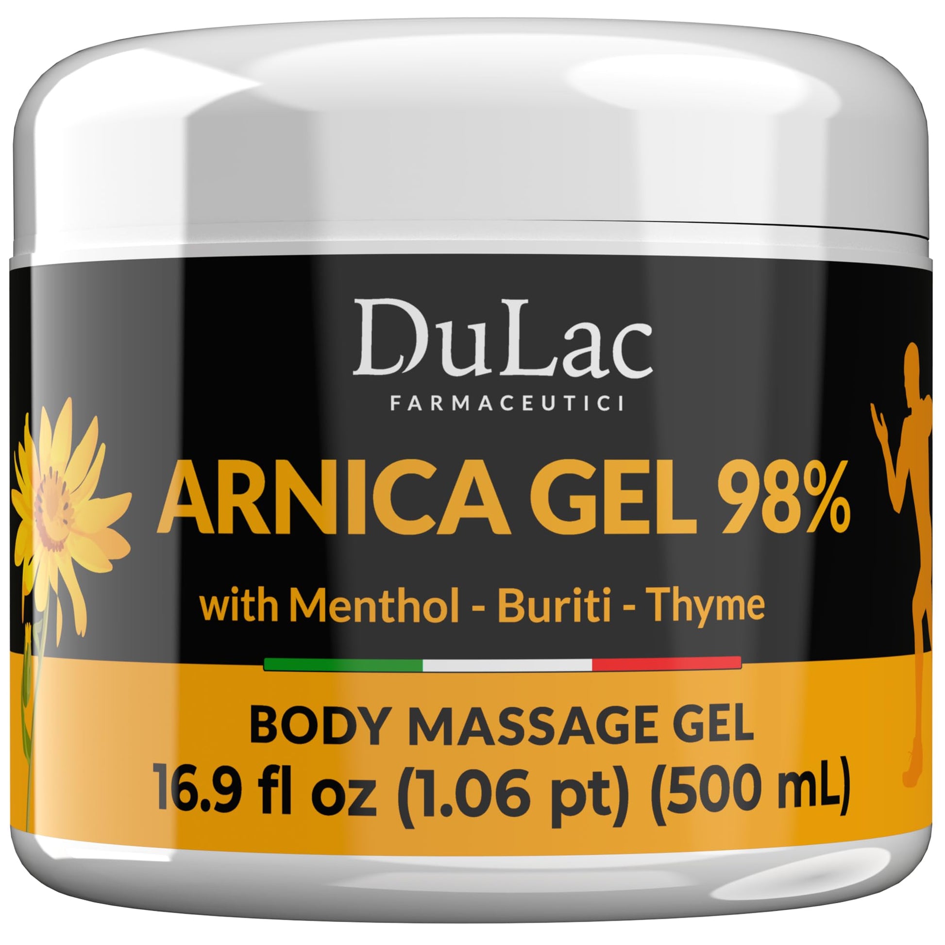 Dulac Arnica Body Massage Gel – Water-Based Cosmetic Massage Gel with Arnica Montana, Fast-Absorbing Lightweight Texture, Non-Greasy Feel, Dermatologically Tested, 16.9 fl oz - dailyvitalstore