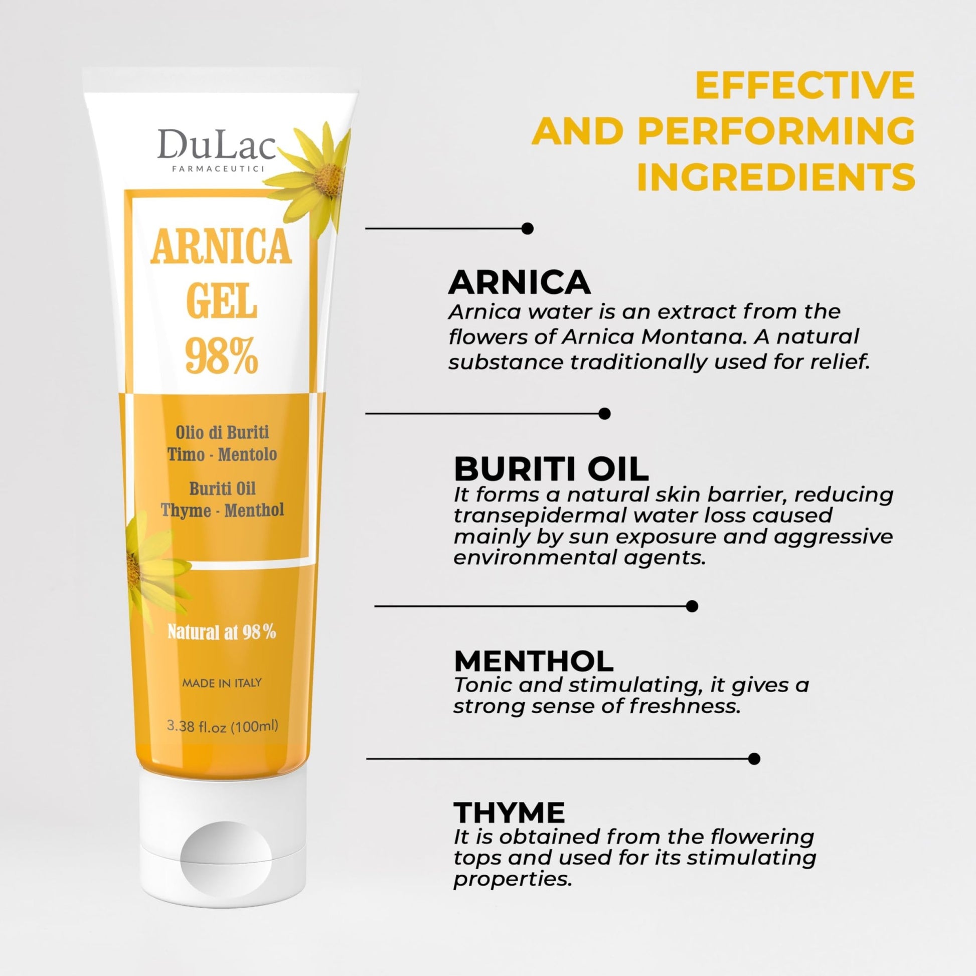 Dulac Arnica Body Massage Gel – Water-Based Cosmetic Massage Gel with Arnica Montana, Fast-Absorbing Lightweight Texture, Non-Greasy Feel, Dermatologically Tested, 3.38 Fl Oz - dailyvitalstore