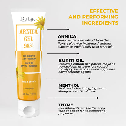 Dulac Arnica Body Massage Gel – Water-Based Cosmetic Massage Gel with Arnica Montana, Fast-Absorbing Lightweight Texture, Non-Greasy Feel, Dermatologically Tested, 3.38 Fl Oz - dailyvitalstore