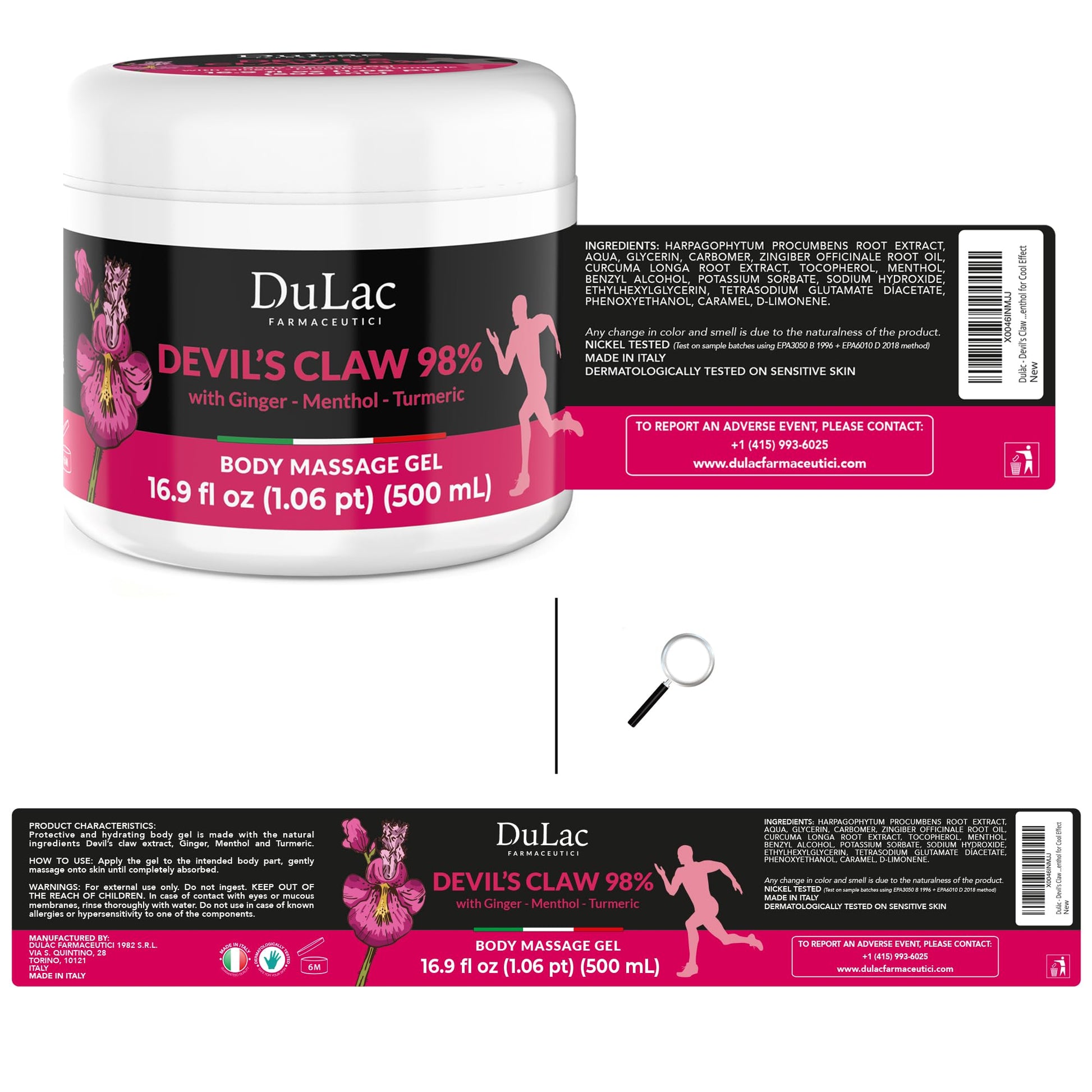 Dulac - Devil's Claw 98% Cream Maximum Strength 16.9 Fl Oz, Natural Joint and Muscle Comfort Cream, Enriched with Menthol for Cool Effect - dailyvitalstore