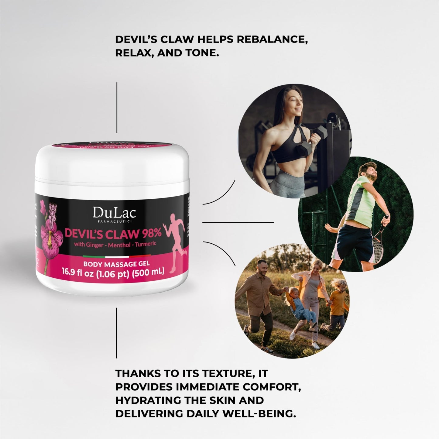 Dulac - Devil's Claw 98% Cream Maximum Strength 16.9 Fl Oz, Natural Joint and Muscle Comfort Cream, Enriched with Menthol for Cool Effect - dailyvitalstore