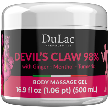 Dulac - Devil's Claw 98% Cream Maximum Strength 16.9 Fl Oz, Natural Joint and Muscle Comfort Cream, Enriched with Menthol for Cool Effect - dailyvitalstore