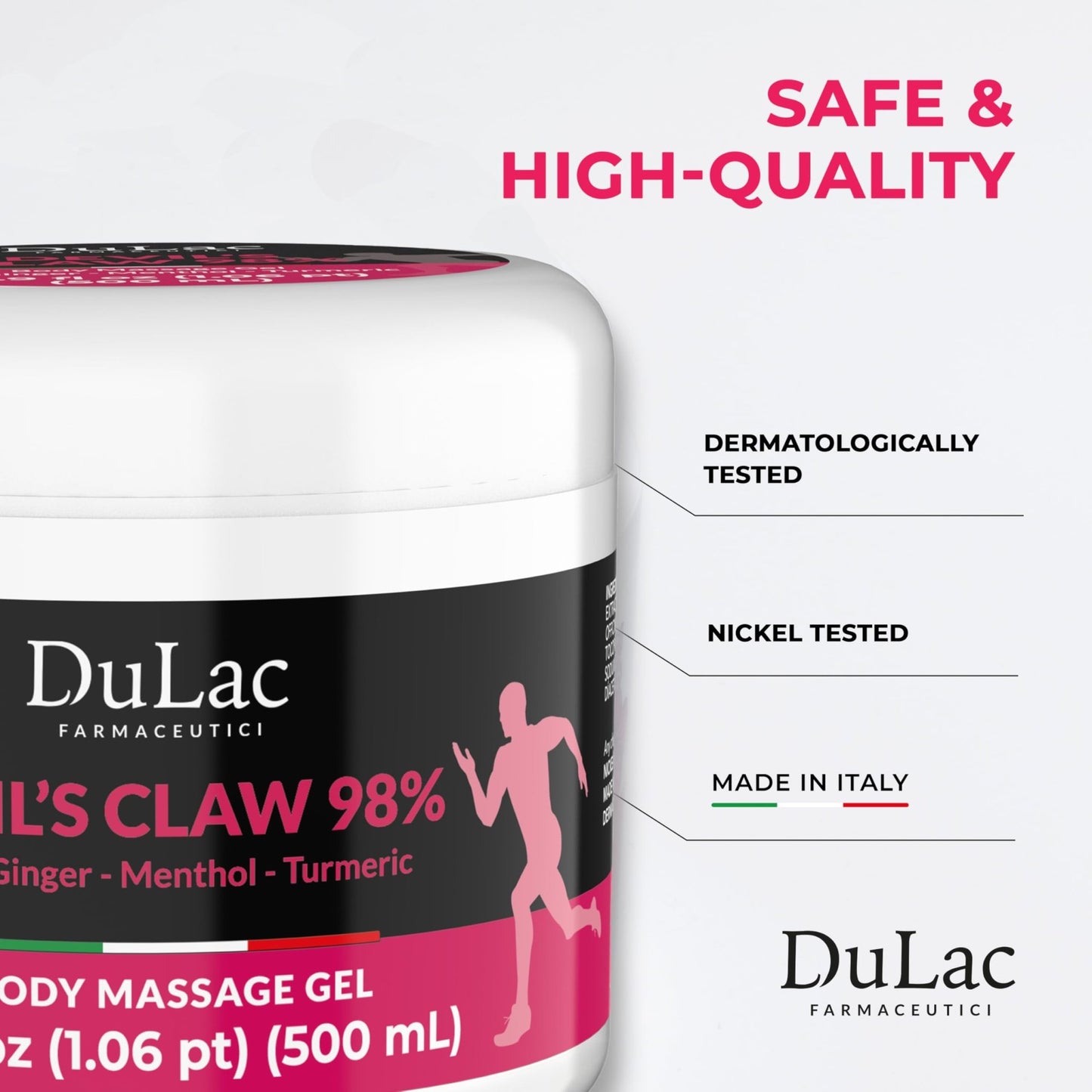 Dulac - Devil's Claw 98% Cream Maximum Strength 16.9 Fl Oz, Natural Joint and Muscle Comfort Cream, Enriched with Menthol for Cool Effect - dailyvitalstore