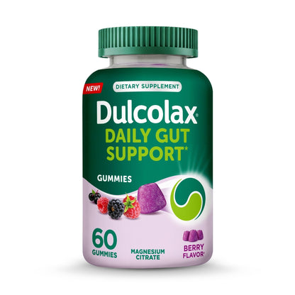 Dulcolax Daily Gut Support Gummies, Magnesium Formula, Stimulant-Free, Berry Flavor, 60 Count - dailyvitalstore