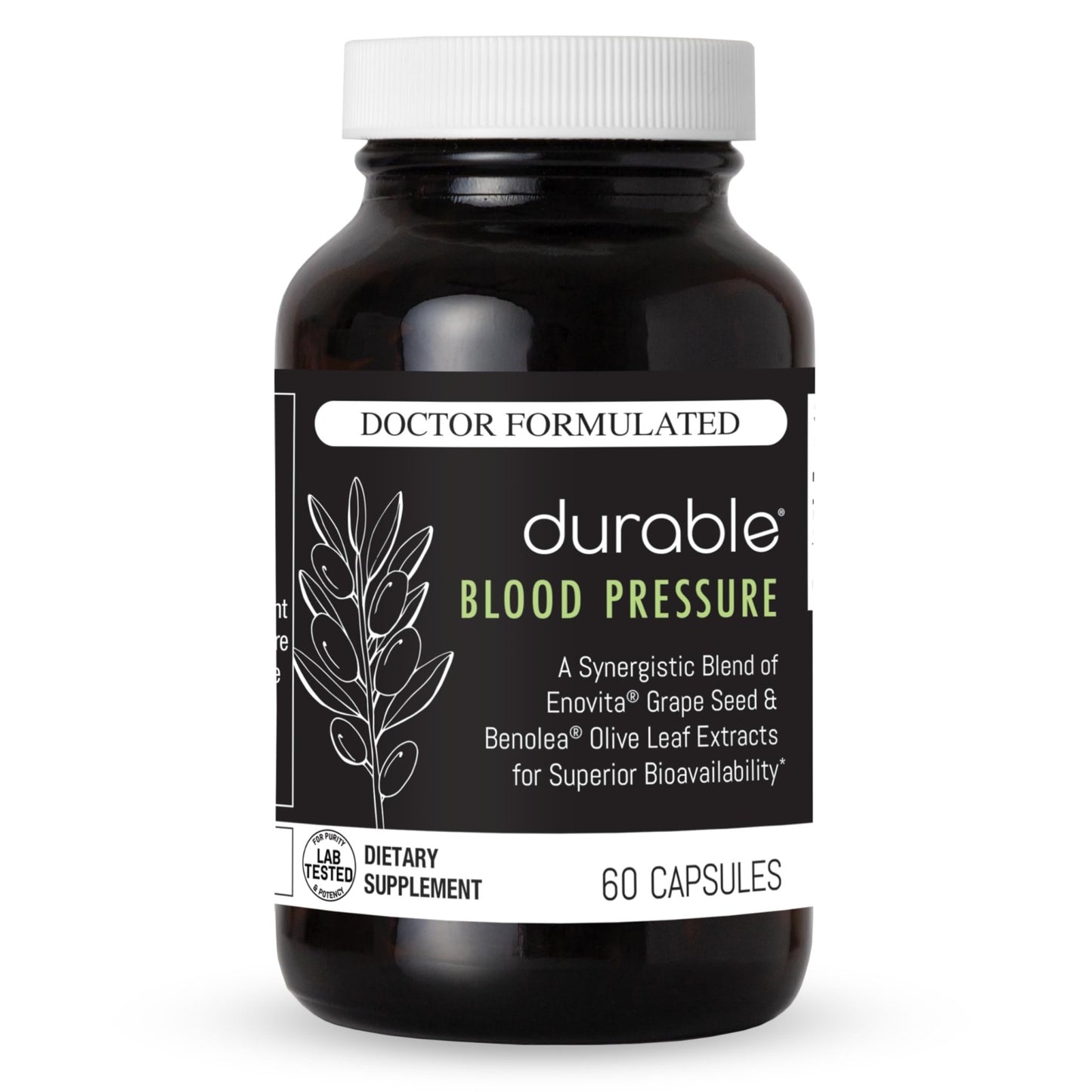 Durable Blood Pressure – Benolea Olive Leaf & Enovita Grape Seed Extract – Healthy Circulation, Nitric Oxide & Artery Support – Doctor Formulated, Vegan, Non-GMO, Made in USA (60 Capsules) - dailyvitalstore