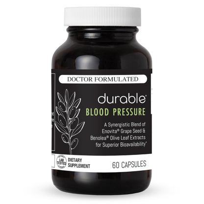 Durable Blood Pressure – Benolea Olive Leaf & Enovita Grape Seed Extract – Healthy Circulation, Nitric Oxide & Artery Support – Doctor Formulated, Vegan, Non-GMO, Made in USA (60 Capsules) - dailyvitalstore