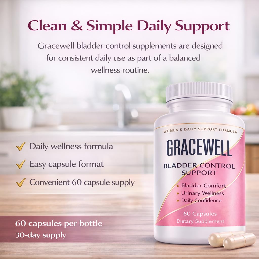 DXWXH Gracewell Bladder Wellness Supplement for Women & Men, Herbal Support with Asian Ginseng, Chinese Yam, Chinese Peony, Urinary Tract Health Formula, 60 Capsules (1) - dailyvitalstore