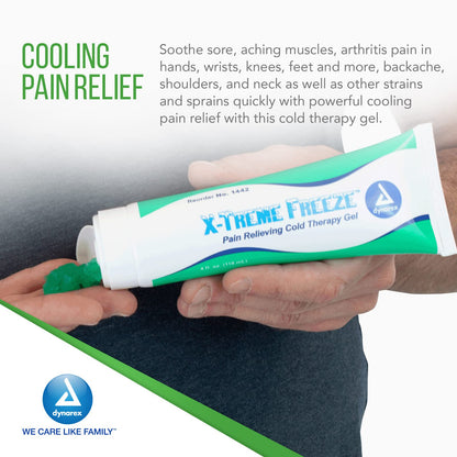 Dynarex X-treme Freeze Pain Relieving Cold Therapy Gel 4oz. Tube 1442 - dailyvitalstore
