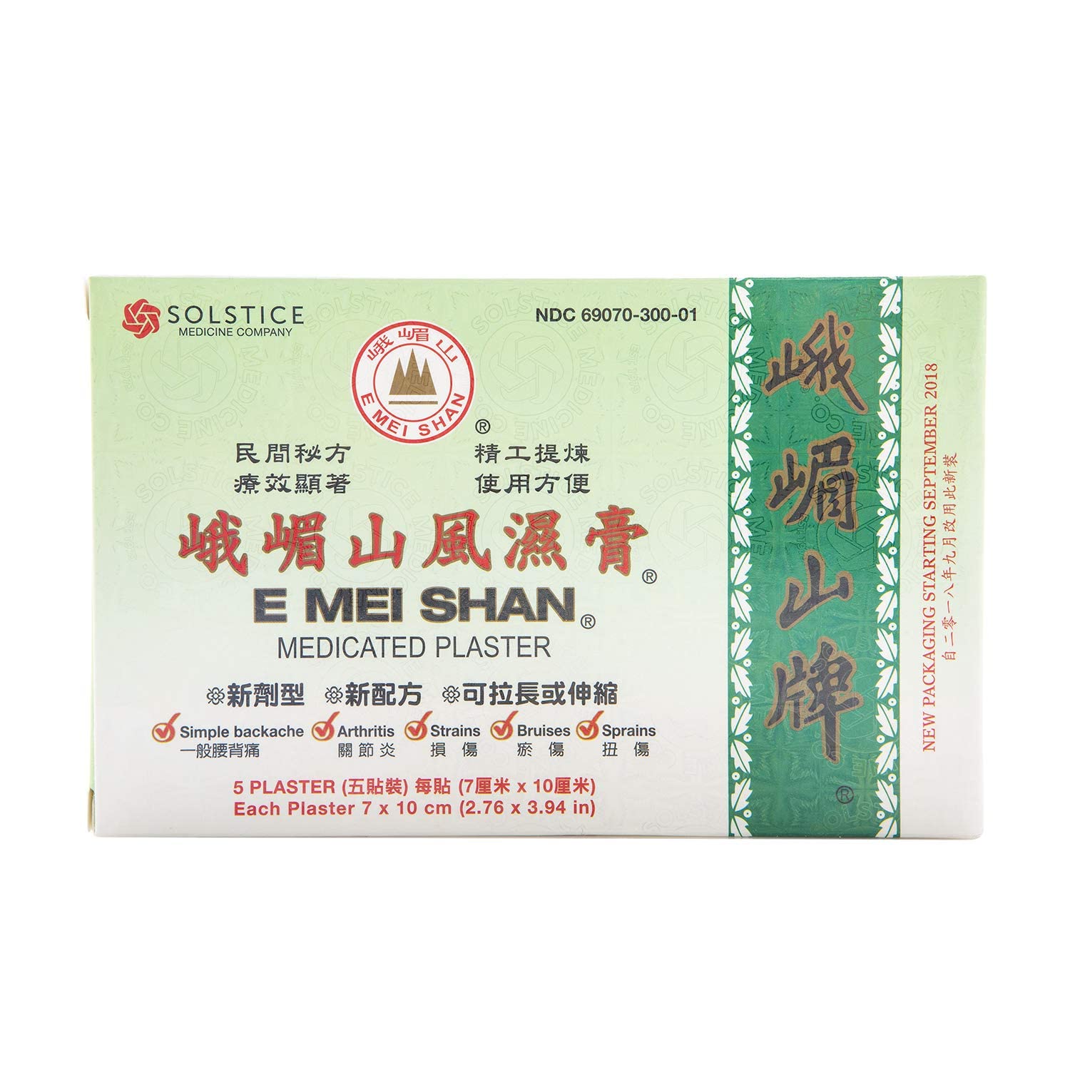 E Mei Shan Medicated Plaster (Jako Kototsu) (5 plasters per Box) (6 Boxes) (Solstice) - dailyvitalstore