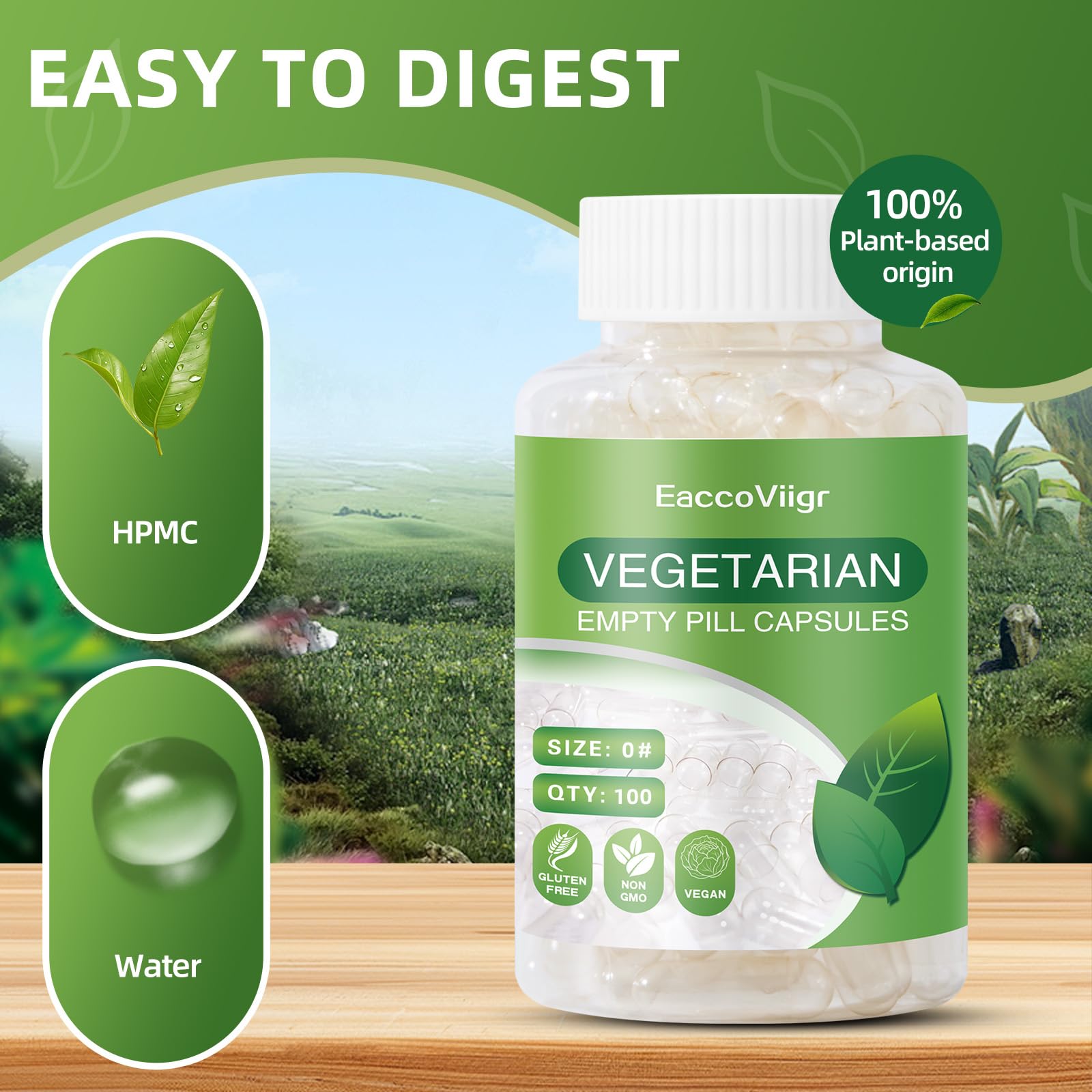 EaccoViigr Size 0 Empty Capsules - 500 Count Clear Empty Pill Capsules with Capsule Filling Kit, Fillable Vegan Vegetarian Capsule Empty for Vitamins, Easy for DIY Supplements - dailyvitalstore