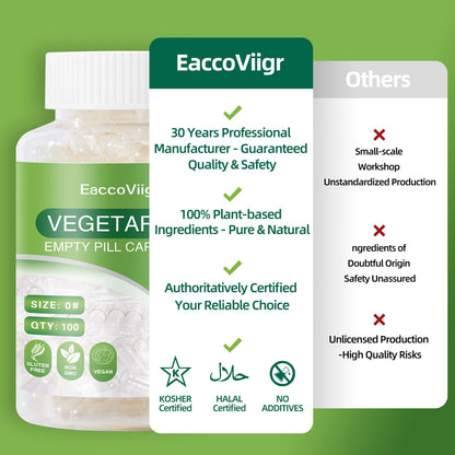 EaccoViigr Size 0 Empty Capsules - 500 Count Clear Empty Pill Capsules with Capsule Filling Kit, Fillable Vegan Vegetarian Capsule Empty for Vitamins, Easy for DIY Supplements - dailyvitalstore