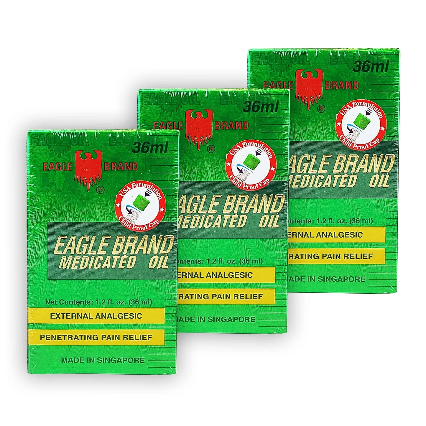 Eagle Brand Medicated Green Oil 36mL 1.2 fl oz Large Pack of 3 - dailyvitalstore