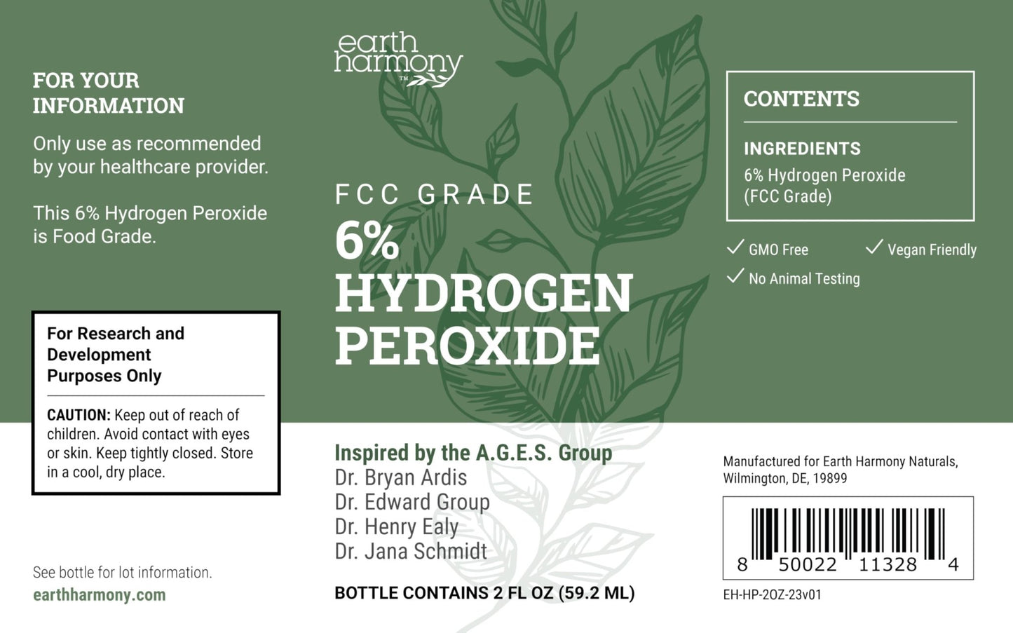 Earth Harmony Food Grade Hydrogen Peroxide 6% - dailyvitalstore