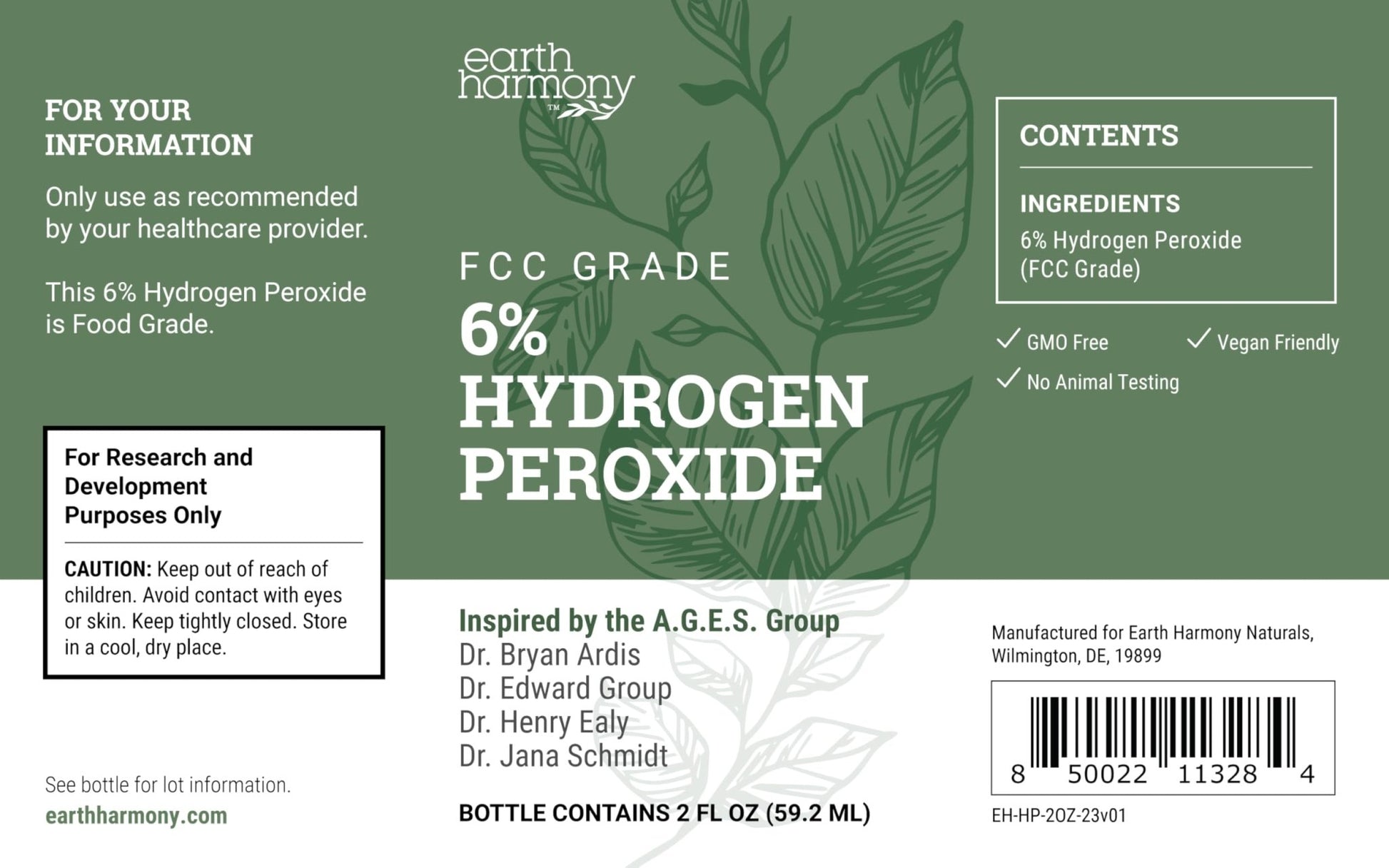 Earth Harmony Food Grade Hydrogen Peroxide 6% - dailyvitalstore