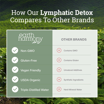 Earth Harmony Lymphatic Drainage Drops, Lymph Detox - Supplement with Soursop, Cat's Claw Bark, Astragalus, Wormwood, Lymph Node Detox, Lymphatic Support Cleanse (2 Oz) - dailyvitalstore