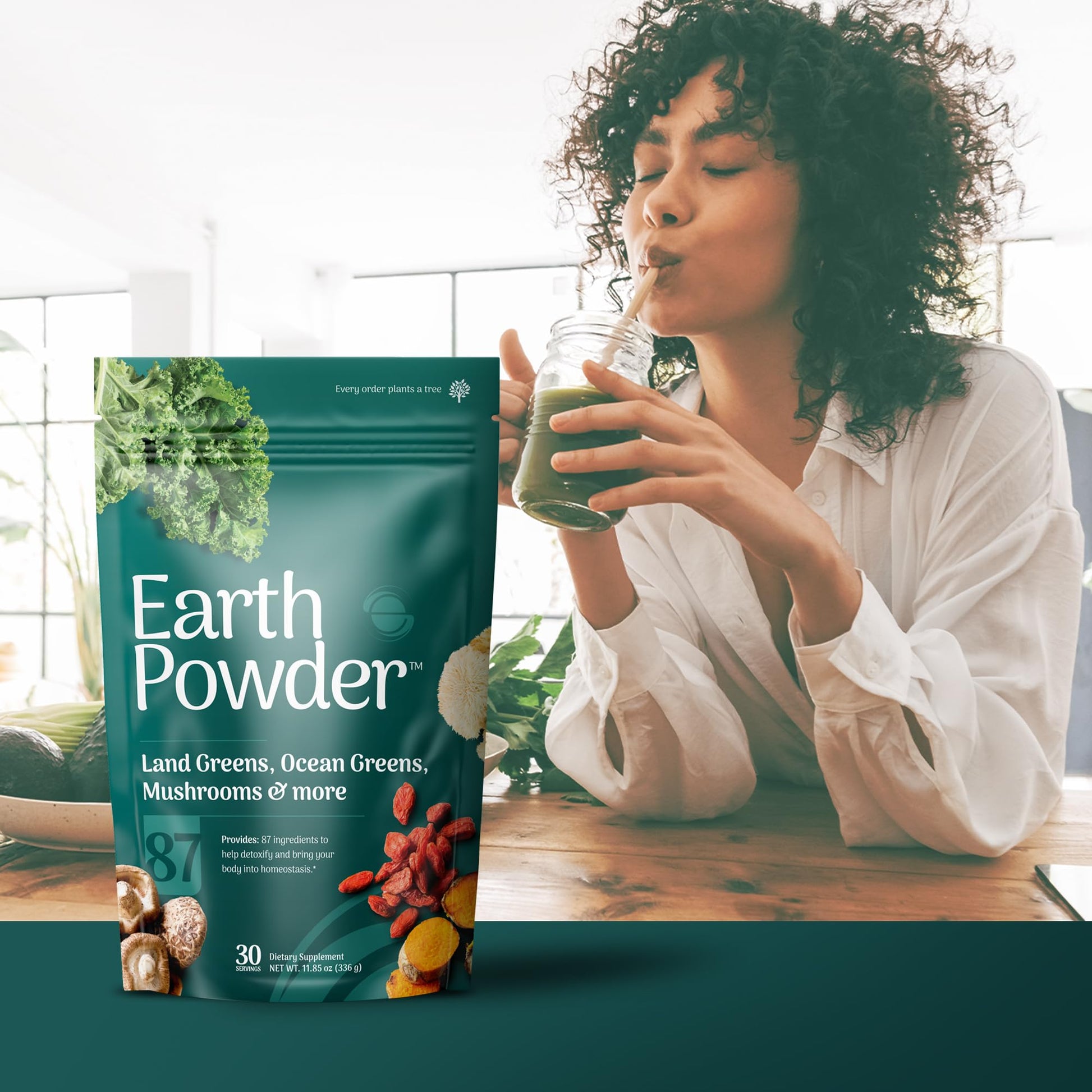 Earth Powder Daily Foundational Nutrition Supplement with 28 Greens & 10 Mushrooms | 87 Nutrients for Energy, Gut Health & Mental Clarity - dailyvitalstore