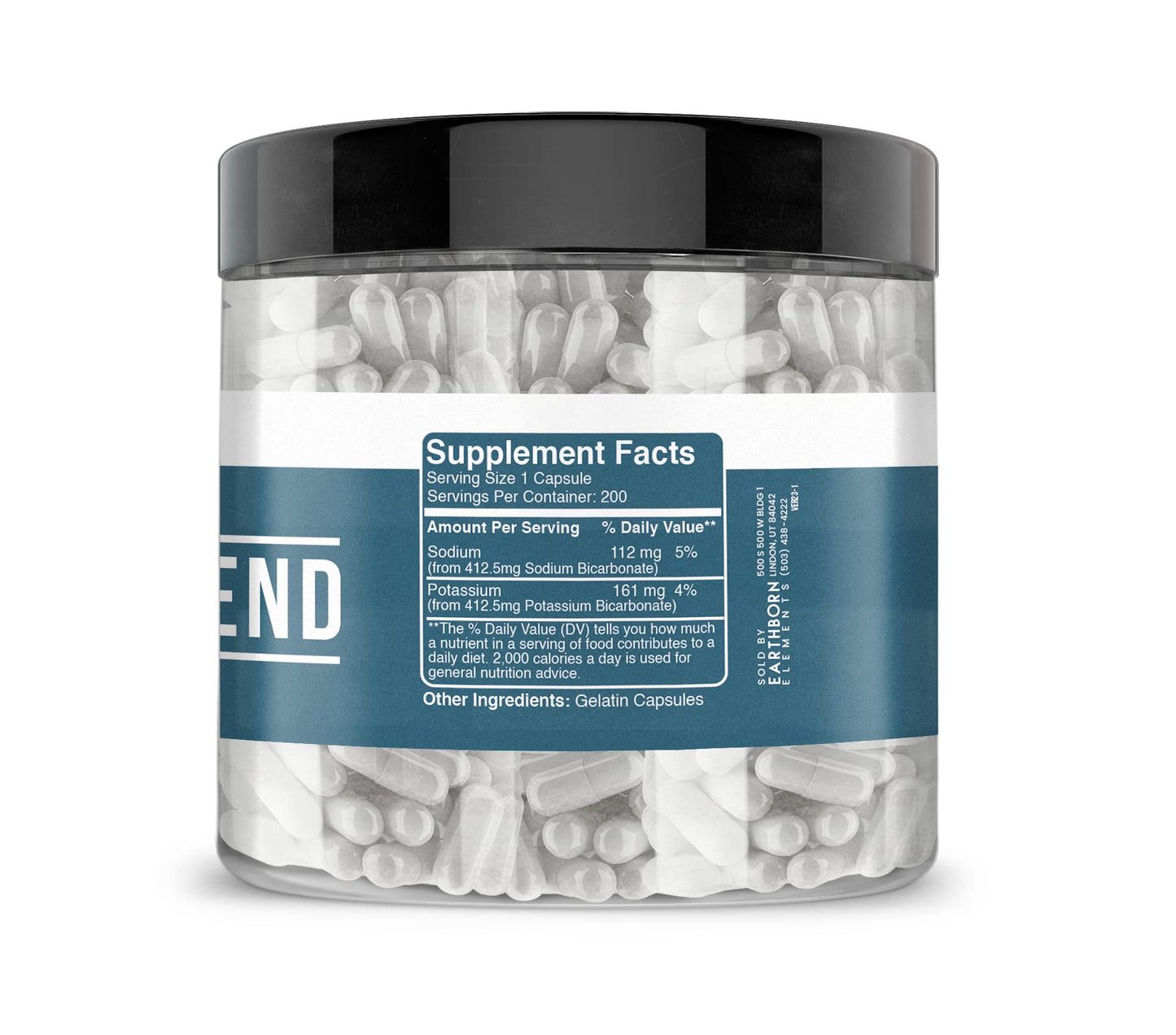 Earthborn Elements Bicarb Blend 200 Capsules, Pure & Undiluted, No Additives - dailyvitalstore