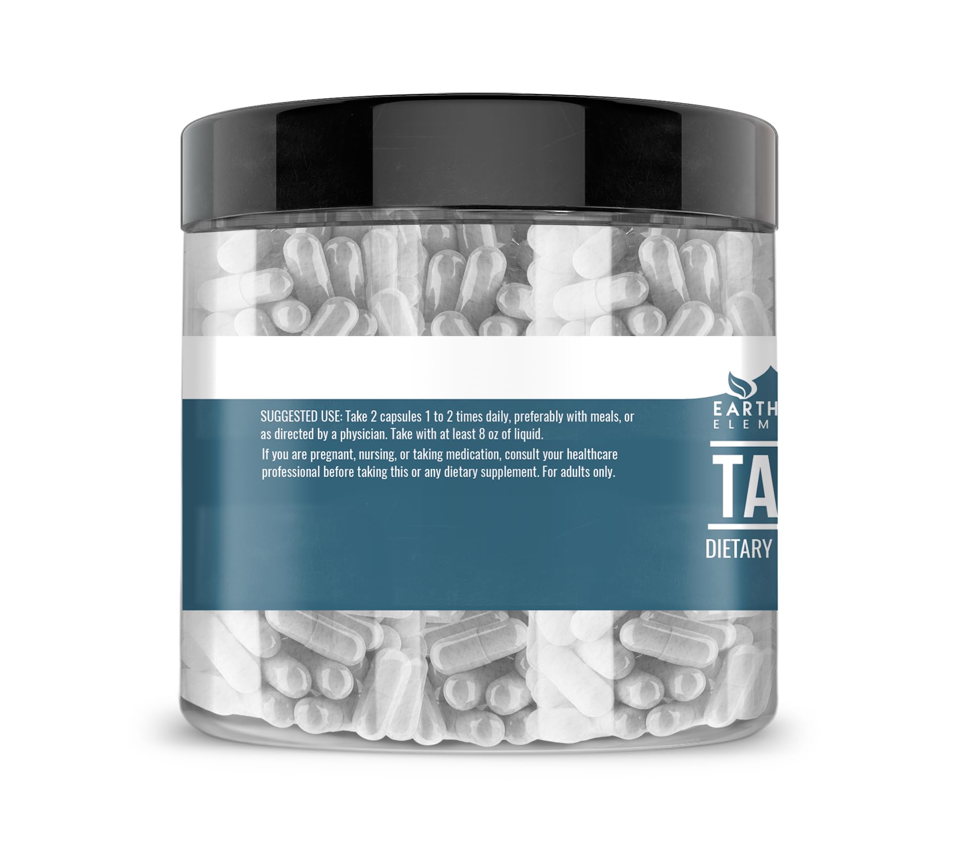Earthborn Elements Taurine, 200 Capsules, Pure & Undiluted, No Additives - dailyvitalstore